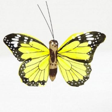 02 Hand Painted Butterflies Yellow