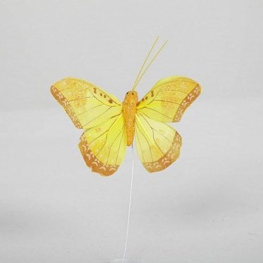 06 Pattern Butterflies With Glitter Yellow