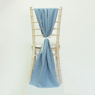 Bespoke Cheesecloth Double Gauze Chair Drape Cornflower