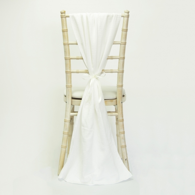 Bespoke Cheesecloth Double Gauze Chair Drape Ivory