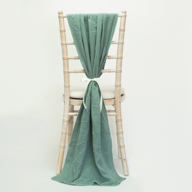Bespoke Cheesecloth Double Gauze Chair Drape Ivy