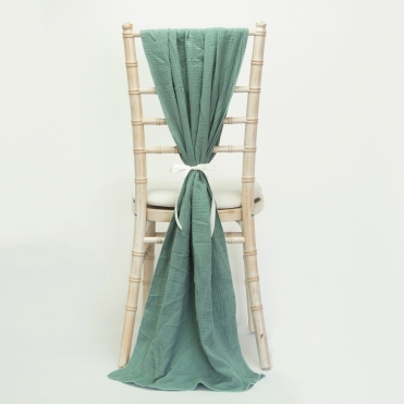 Bespoke Cheesecloth Double Gauze Chair Drape Ivy