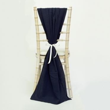 Bespoke Cheesecloth Double Gauze Chair Drape Navy