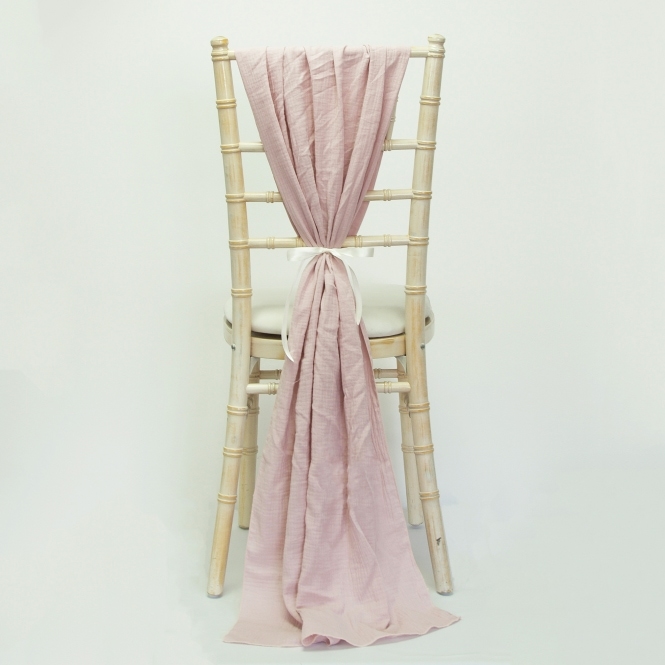 Bespoke Cheesecloth Double Gauze Chair Drape Rose