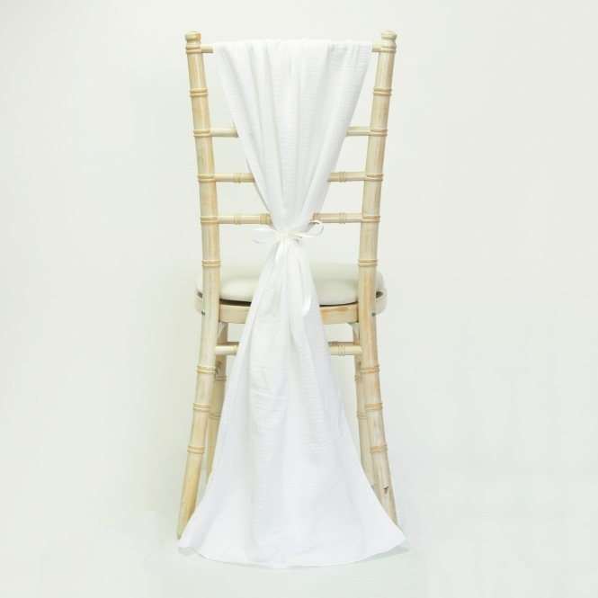 Bespoke Cheesecloth Double Gauze Chair Drape White