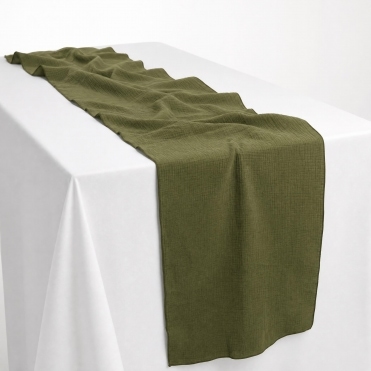 Bespoke Cheesecloth Double Gauze Table Runner Burnt Olive
