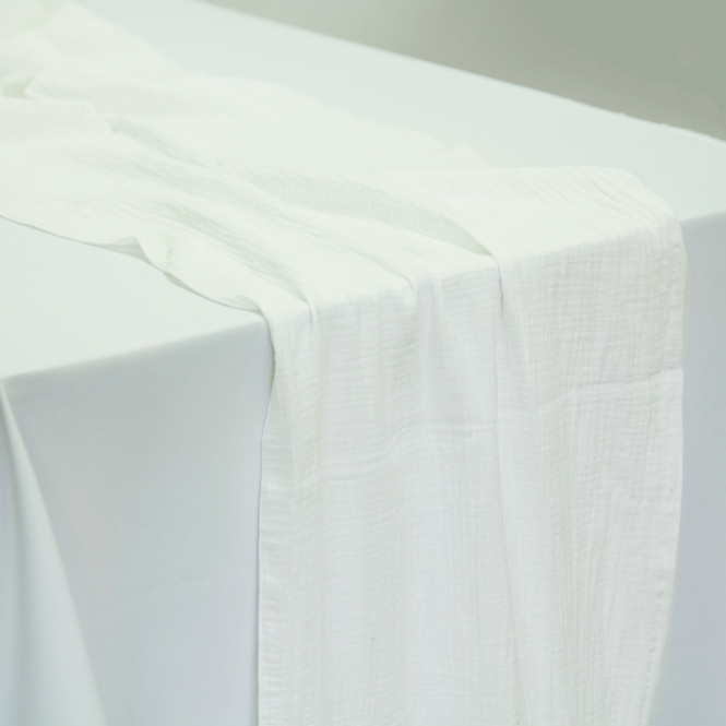 Bespoke Cheesecloth Double Gauze Table Runner Ivory
