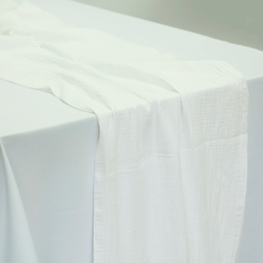 Bespoke Cheesecloth Double Gauze Table Runner Ivory