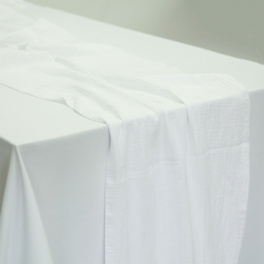 Bespoke Cheesecloth Double Gauze Table Runner White