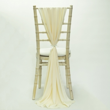 Bespoke Chiffon Crepe Vertical Drape Cream