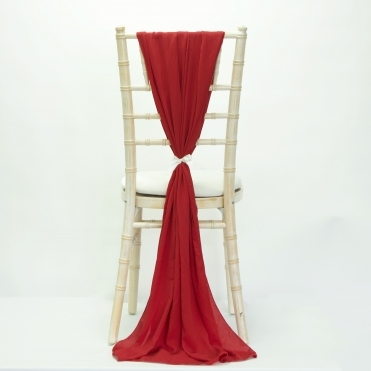 Bespoke Chiffon Crepe Vertical Drape True Red