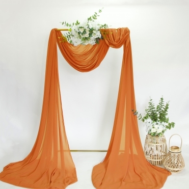 Bespoke Chiffon Fabric 9m Burnt Orange