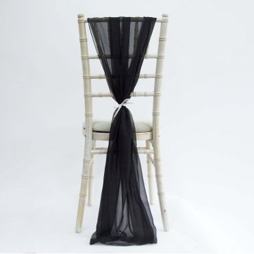 Bespoke Chiffon Georgette Vertical Drape Black