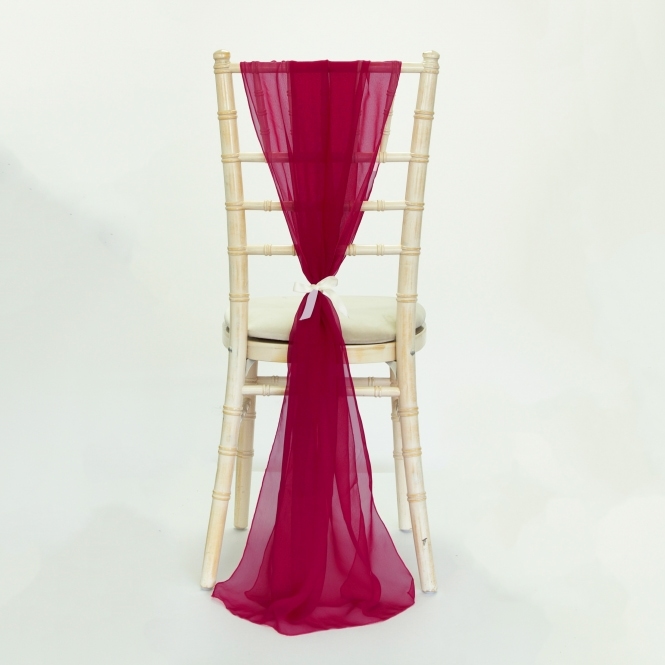 Bespoke Chiffon Georgette Vertical Drape Burgundy Pink