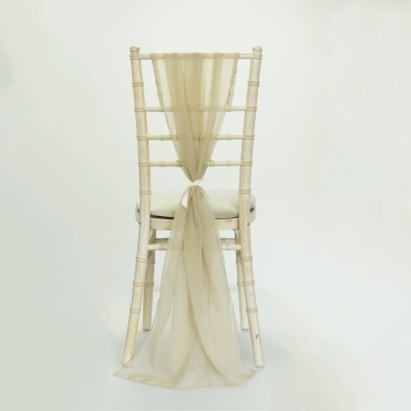 Bespoke Chiffon Georgette Vertical Drape Champagne