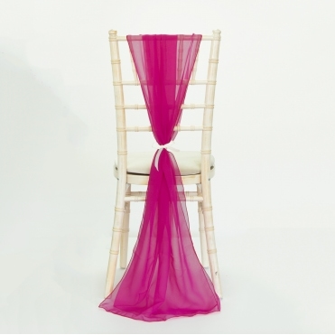 Bespoke Chiffon Georgette Vertical Drape Fuchsia