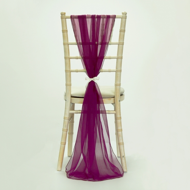 Bespoke Chiffon Georgette Vertical Drape Grape