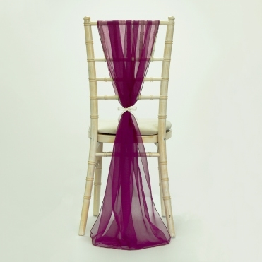 Bespoke Chiffon Georgette Vertical Drape Grape