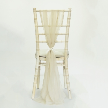 Bespoke Chiffon Georgette Vertical Drape Nude Champagne