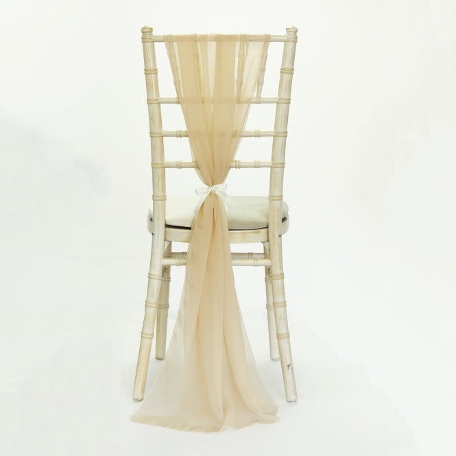 Bespoke Chiffon Georgette Vertical Drape Nude
