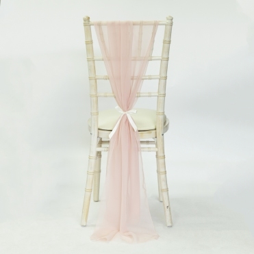 Bespoke Chiffon Georgette Vertical Drape Soft Blush