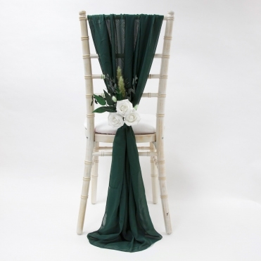 Bespoke Chiffon Vertical Drape Forest Green (Made To Order)