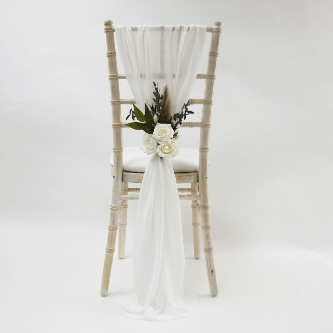 Bespoke Chiffon Vertical Drape Ivory (Made To Order)