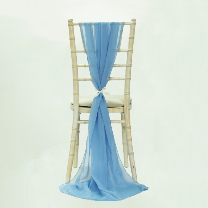 Bespoke Chiffon Vertical Drape Periwinkle Blue (Made To Order)