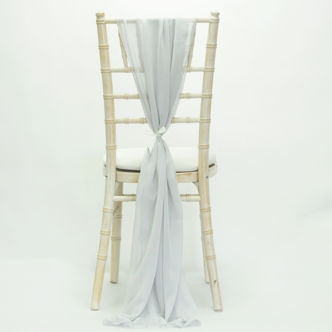 Bespoke Chiffon Vertical Drape Silver Fog