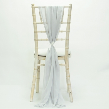 Bespoke Chiffon Vertical Drape Silver Fog