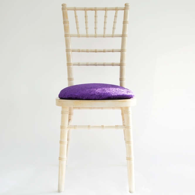 Bespoke Crushed Velvet Bespoke Seat Pad Cover Purple
