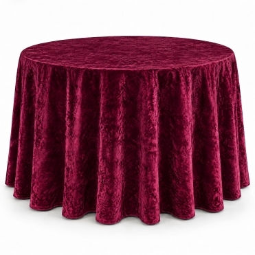 Bespoke Crushed Velvet Tablecloth 132" Round Garnet