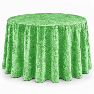 Bespoke Crushed Velvet Tablecloth 132" Round Green
