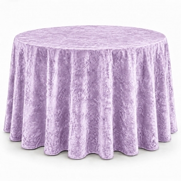 Bespoke Crushed Velvet Tablecloth 132" Round Lilac