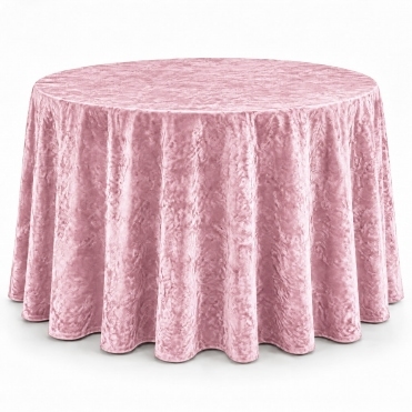 Bespoke Crushed Velvet Tablecloth 132" Round Pink