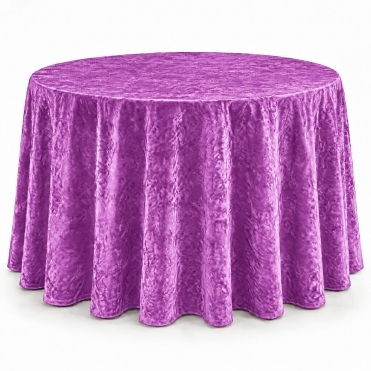 Bespoke Crushed Velvet Tablecloth 132" Round Purple Majesty