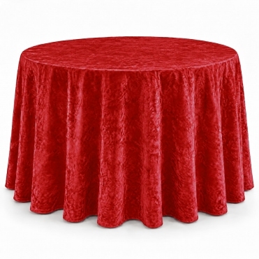 Bespoke Crushed Velvet Tablecloth 132" Round Red