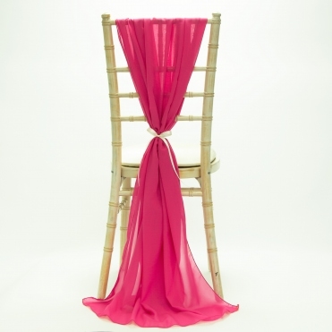 Bespoke Made to Order Chiffon Vertical Drape Cerise