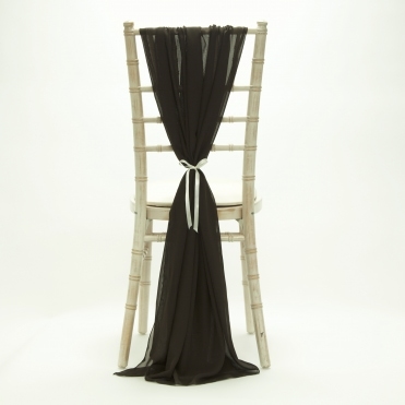 Bespoke Made to Order Chiffon Vertical Drape Chocolate