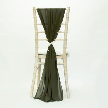 Bespoke Made to Order Chiffon Vertical Drape Dark Olive