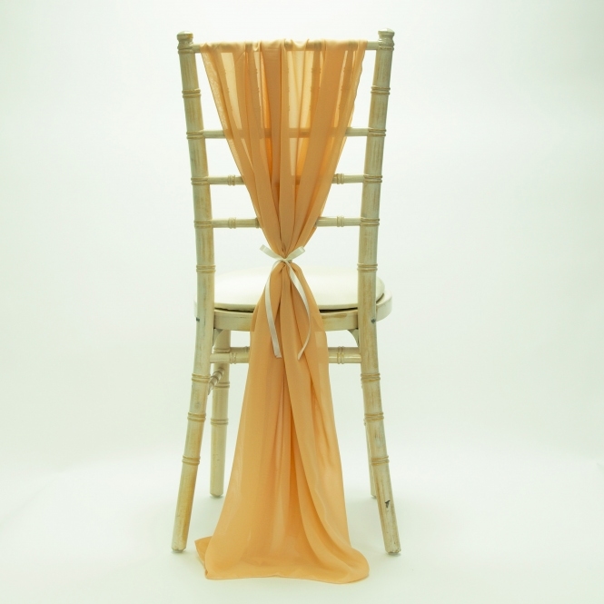 Bespoke Made to Order Chiffon Vertical Drape Light Apricot