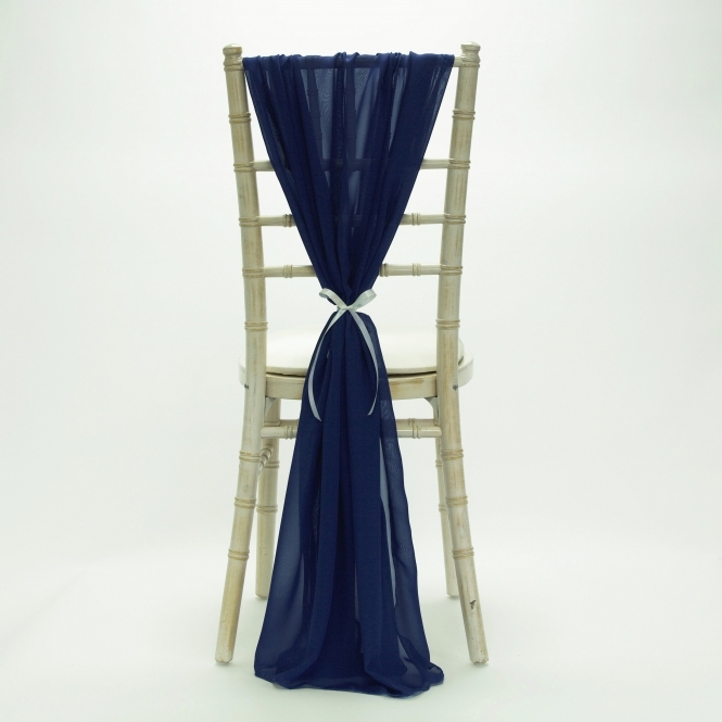 Bespoke Made to Order Chiffon Vertical Drape Midnight Blue