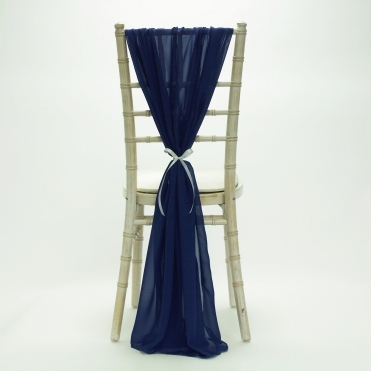 Bespoke Made to Order Chiffon Vertical Drape Midnight Blue