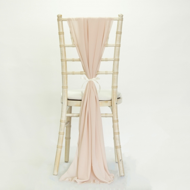 Bespoke Made to Order Chiffon Vertical Drape Pale Peach