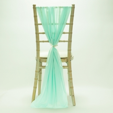 Bespoke Made to Order Chiffon Vertical Drape Seafoam