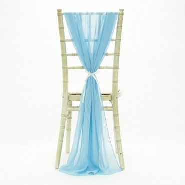 Bespoke Made to Order Chiffon Vertical Drape Sky Blue