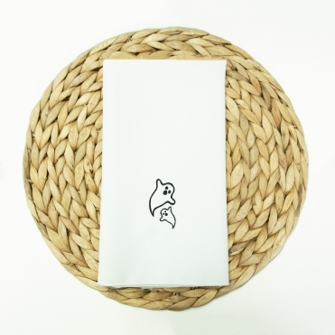  Bespoke Polyester Napkin White with Ghost