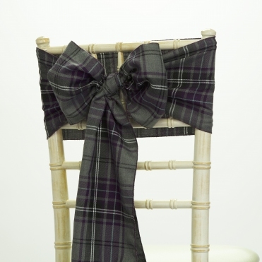 Bespoke Tartan Sash Grey/Purple