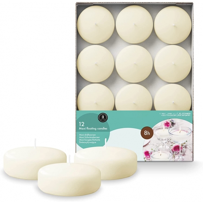  Floating Candles Large 12 Pack Ivory