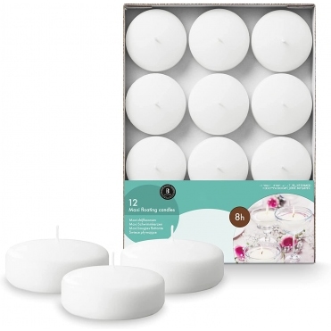 Bolsius Floating Candles Large 12 Pack White